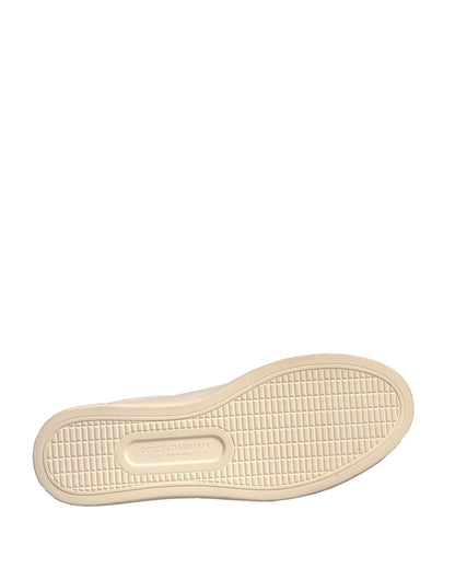 Zapatillas bajas de piel de ante blancas Dolce & Gabbana