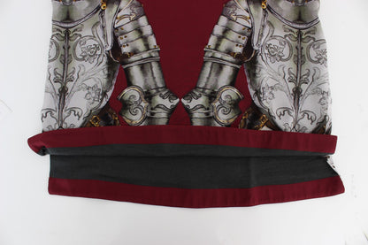 Camiseta blusa de seda con estampado de caballero rojo de Dolce & Gabbana