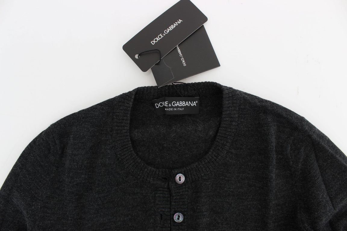 Cárdigan de lana gris con botones Dolce & Gabbana