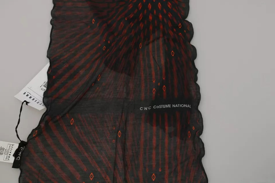 Pañuelo de marca Costume National negro y rojo de viscosa