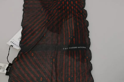 Pañuelo de marca Costume National negro y rojo de viscosa