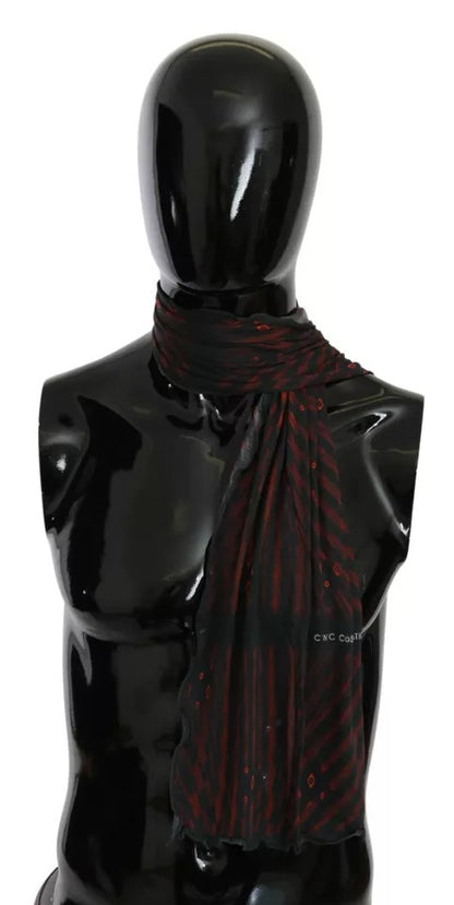 Pañuelo de marca Costume National negro y rojo de viscosa
