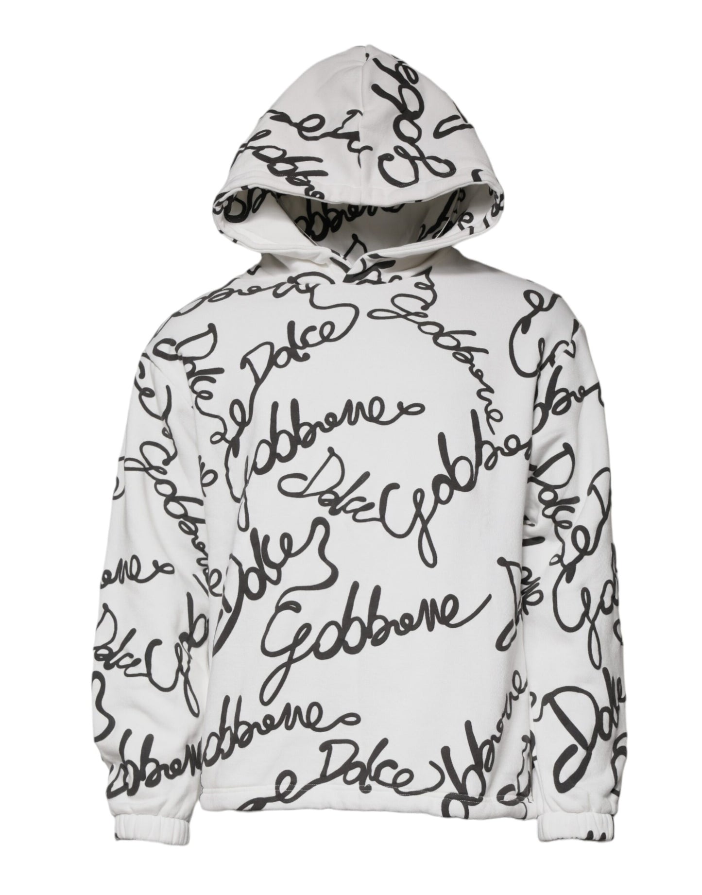 Sudadera con capucha y logo blanco de algodón Dolce & Gabbana