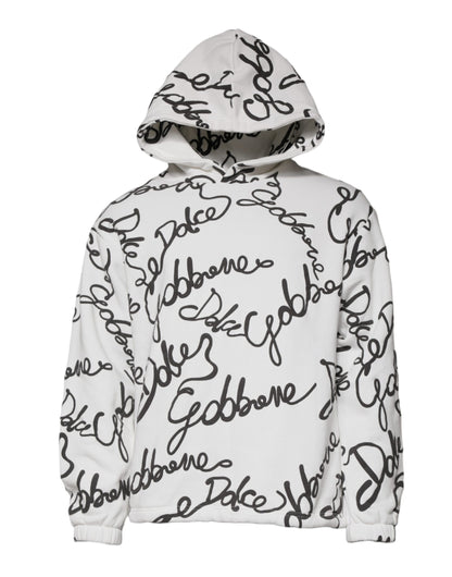 Sudadera con capucha y logo blanco de algodón Dolce & Gabbana