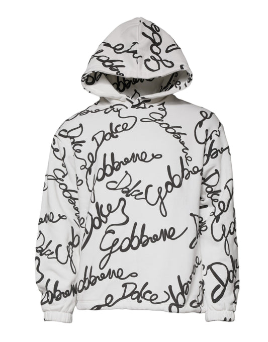 Sudadera con capucha y logo blanco de algodón Dolce & Gabbana