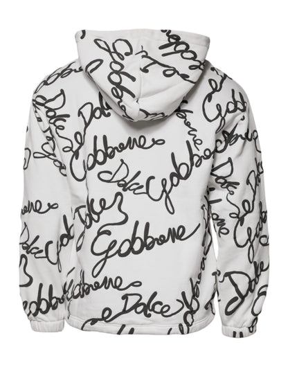 Sudadera con capucha y logo blanco de algodón Dolce & Gabbana