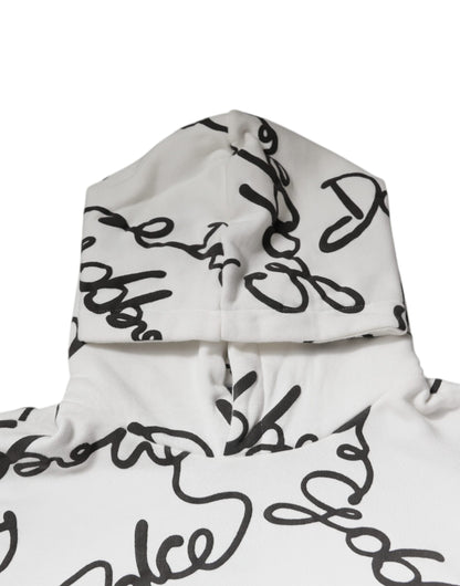 Sudadera con capucha y logo blanco de algodón Dolce & Gabbana