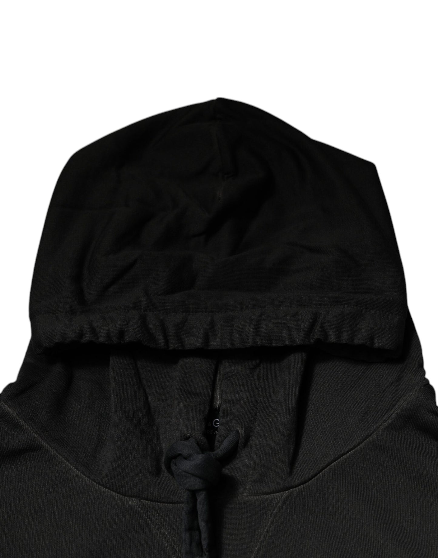 Sudadera con Capucha Negra de Algodón con Escudo DG de Dolce & Gabbana