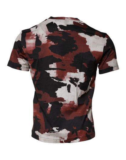 Camiseta de cuello redondo con camuflaje multicolor de Dolce & Gabbana