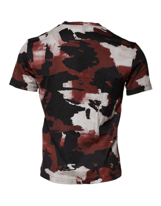 Camiseta de cuello redondo con camuflaje multicolor de Dolce & Gabbana