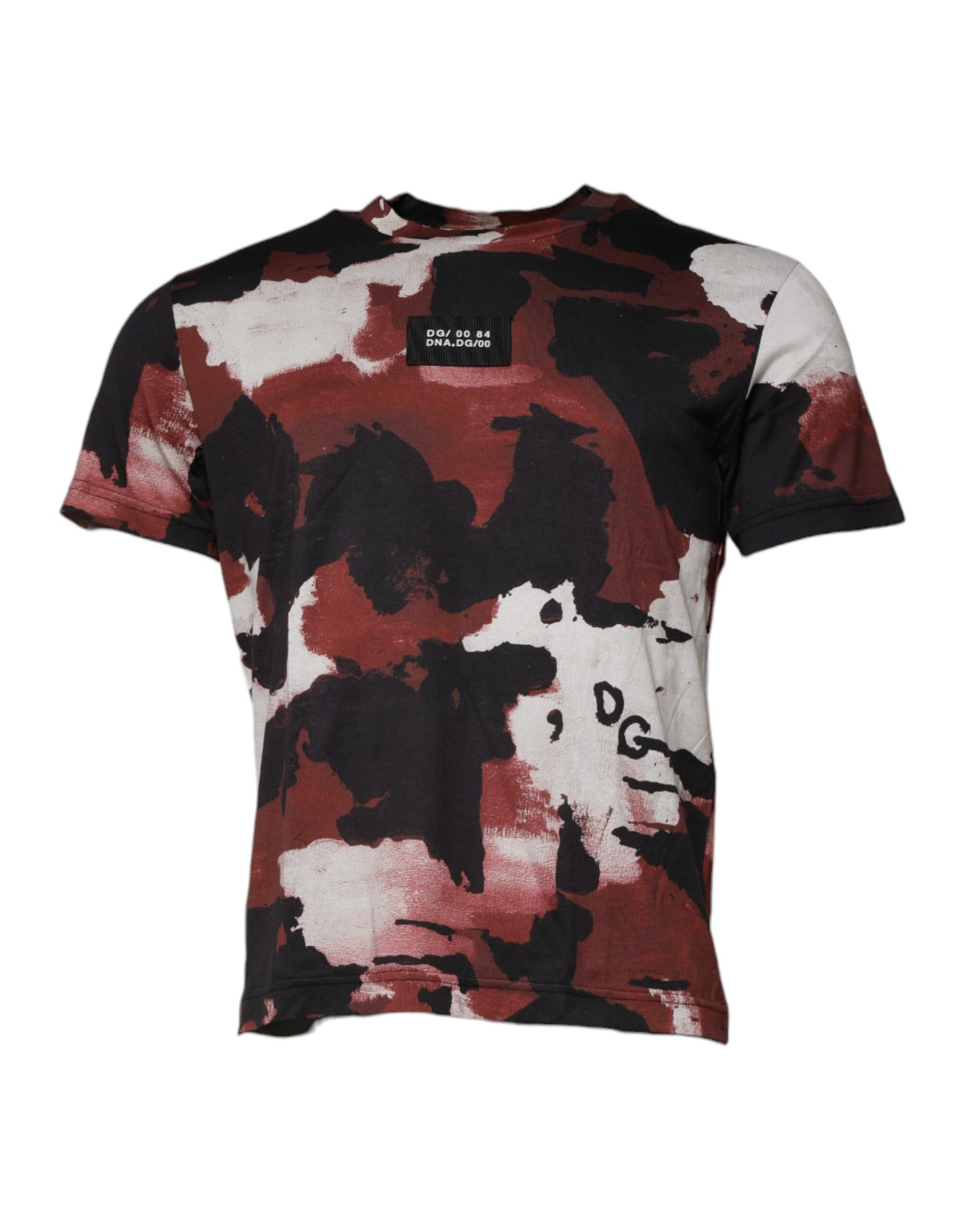 Camiseta de cuello redondo con camuflaje multicolor de Dolce & Gabbana