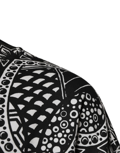 Sudadera de Algodón Blanca con Estampado Negro de Dolce & Gabbana