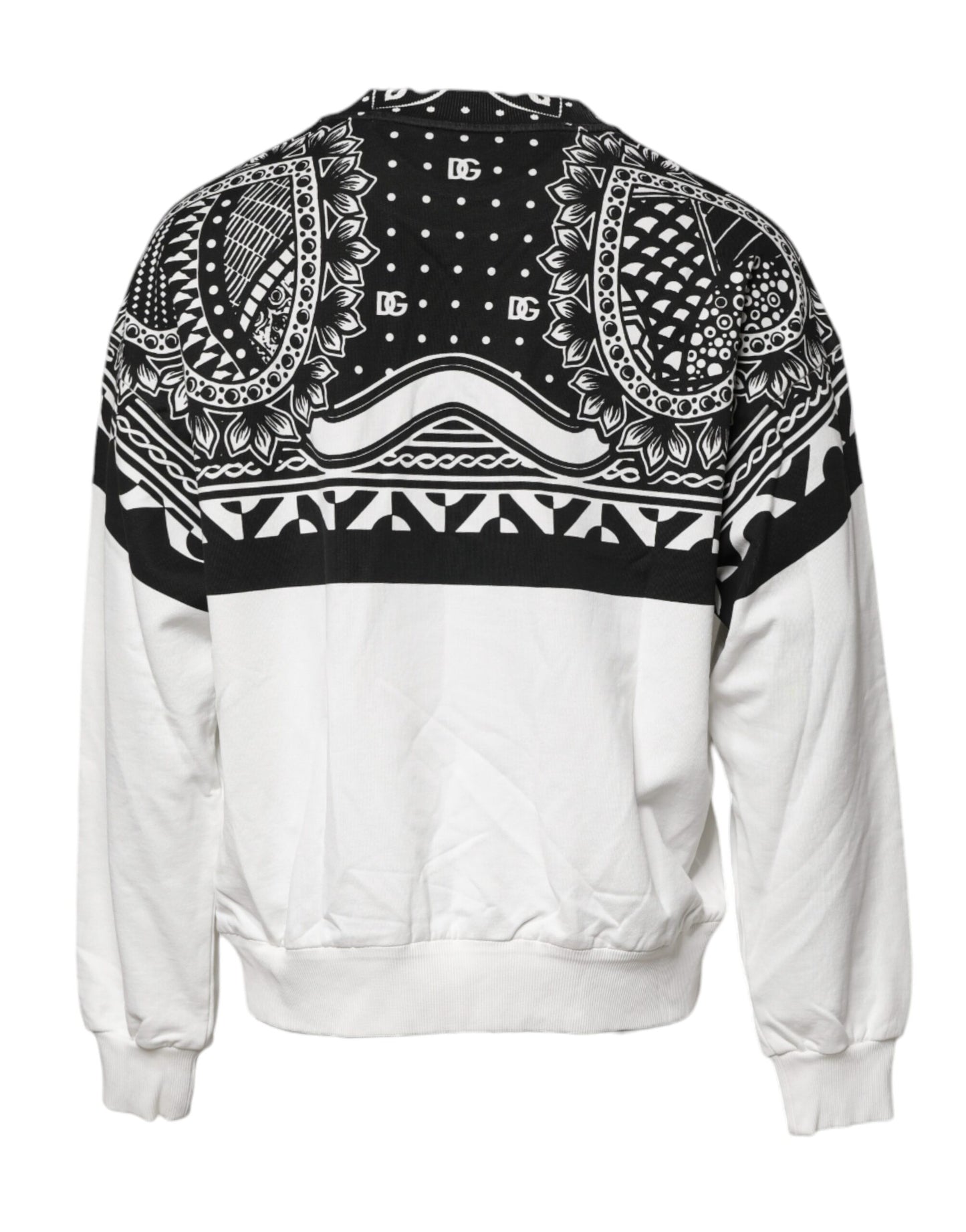 Sudadera de Algodón Blanca con Estampado Negro de Dolce & Gabbana