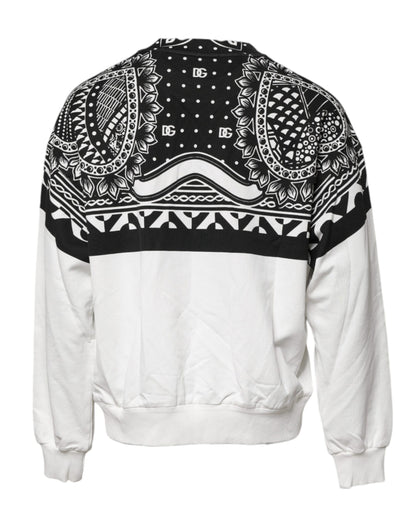Sudadera de Algodón Blanca con Estampado Negro de Dolce & Gabbana