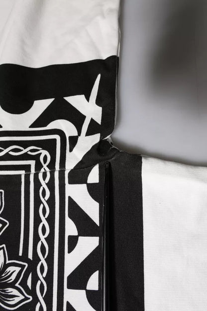 Sudadera de Algodón Blanca con Estampado Negro de Dolce & Gabbana