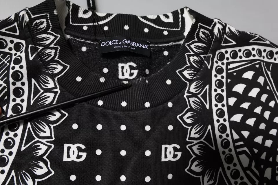 Sudadera de Algodón Blanca con Estampado Negro de Dolce & Gabbana