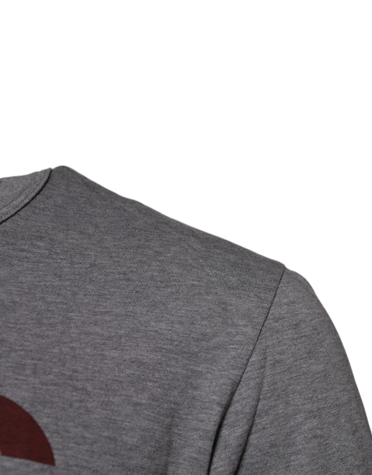 Camiseta de hombre Dolce & Gabbana de cuello redondo de algodón gris con logo estampado