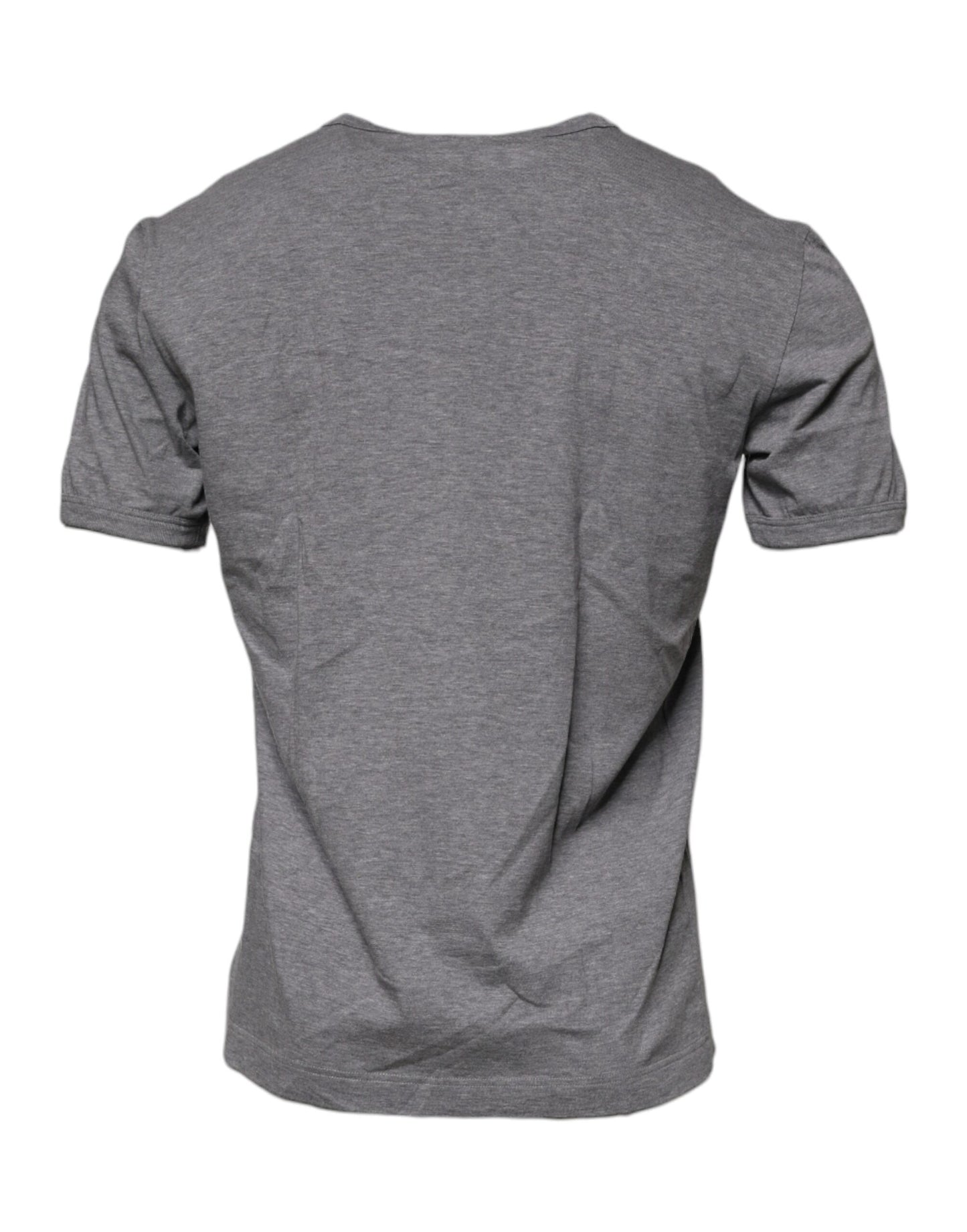 Camiseta de hombre Dolce & Gabbana de cuello redondo de algodón gris con logo estampado