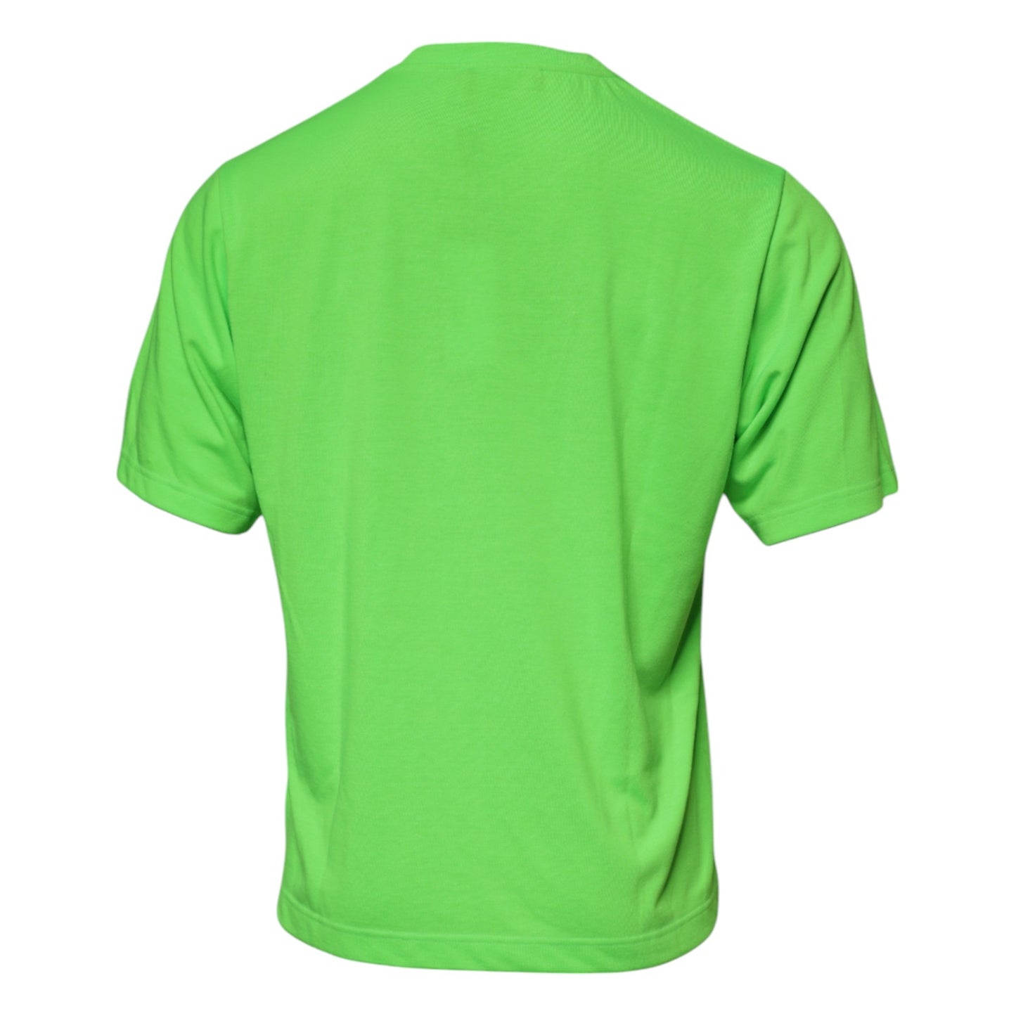 Camiseta de cuello redondo de poliéster verde con logo de Dolce & Gabbana