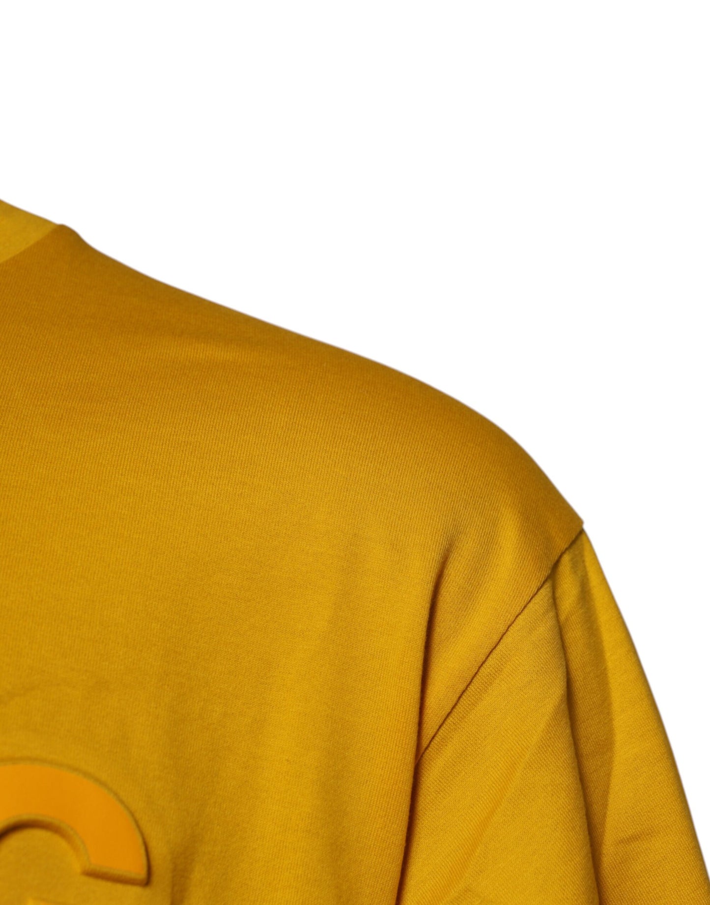 Camiseta de cuello redondo de algodón para hombre de Dolce & Gabbana con logo amarillo oscuro