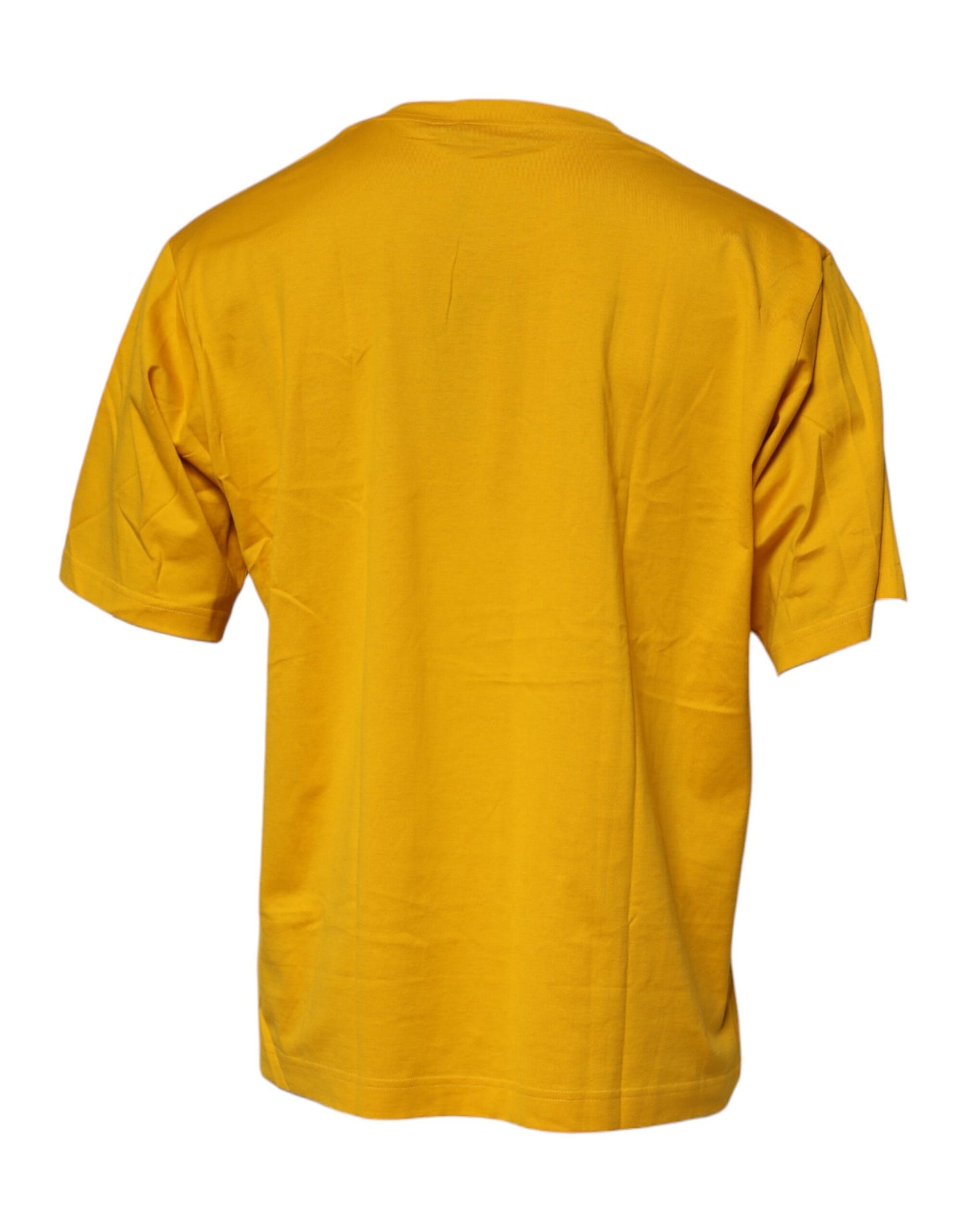Camiseta de cuello redondo de algodón para hombre de Dolce & Gabbana con logo amarillo oscuro