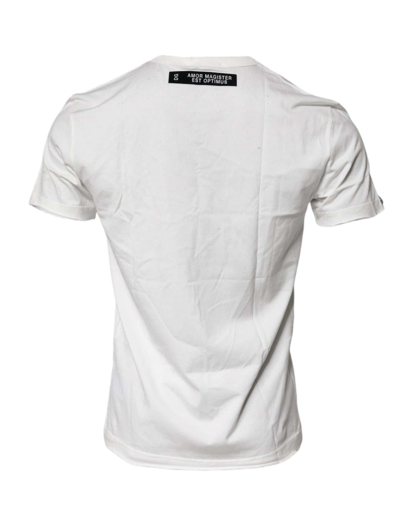 Camiseta de algodón blanca con cuello redondo y estampado gráfico de Dolce & Gabbana