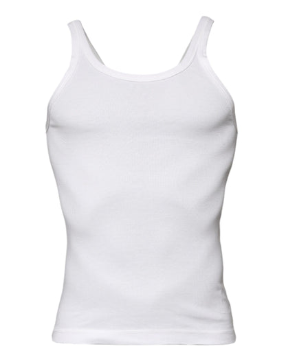 Camiseta sin mangas Dolce & Gabbana de algodón marfil con cuello redondo