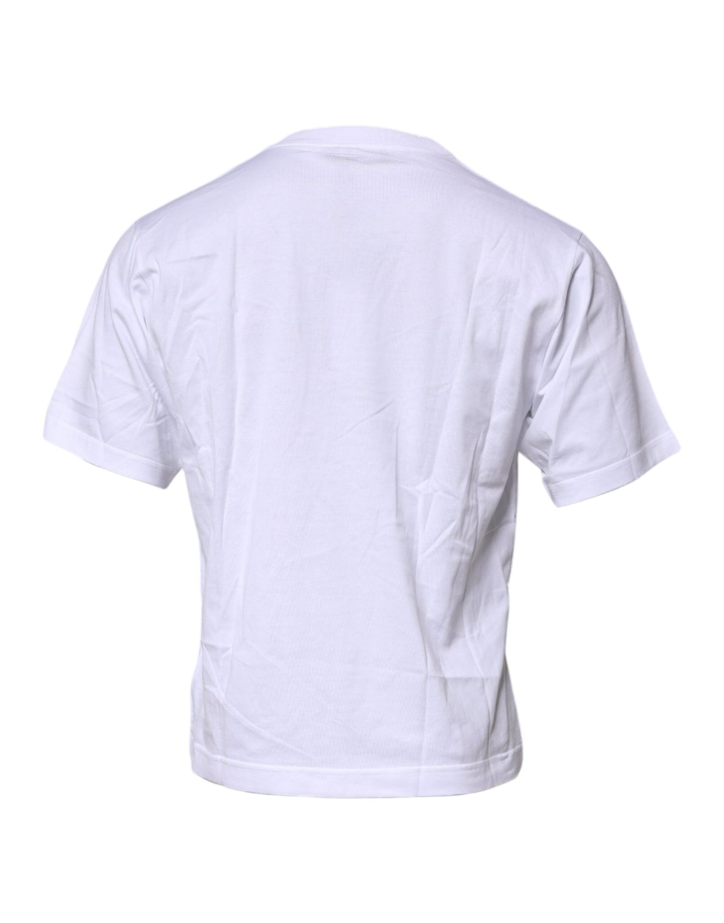 Camiseta Dolce & Gabbana de algodón blanca con cuello redondo y parche del logo