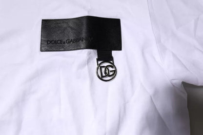 Camiseta Dolce & Gabbana de algodón blanca con cuello redondo y parche del logo