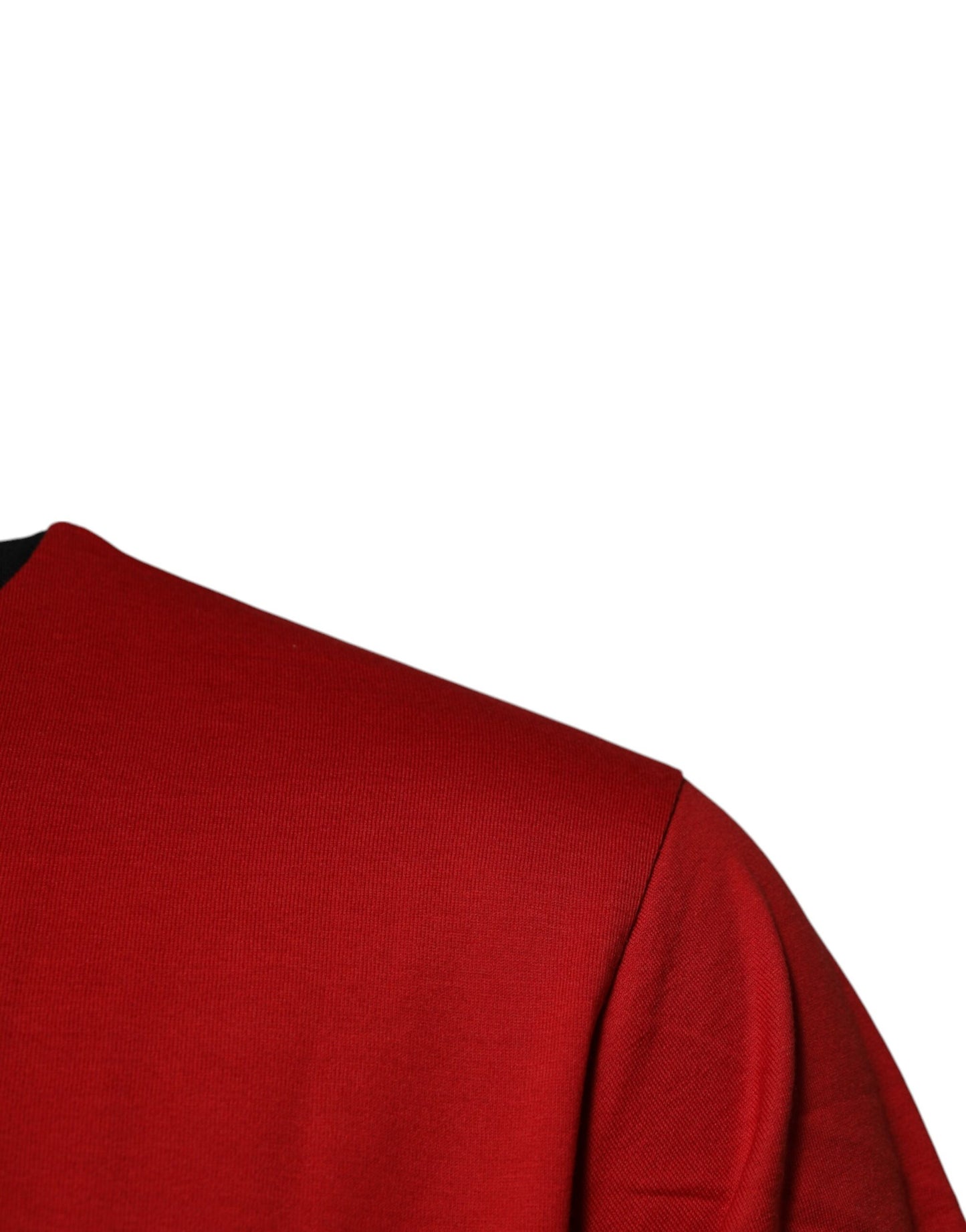 Camiseta de algodón con cuello redondo y logo de corona rojo de Dolce & Gabbana