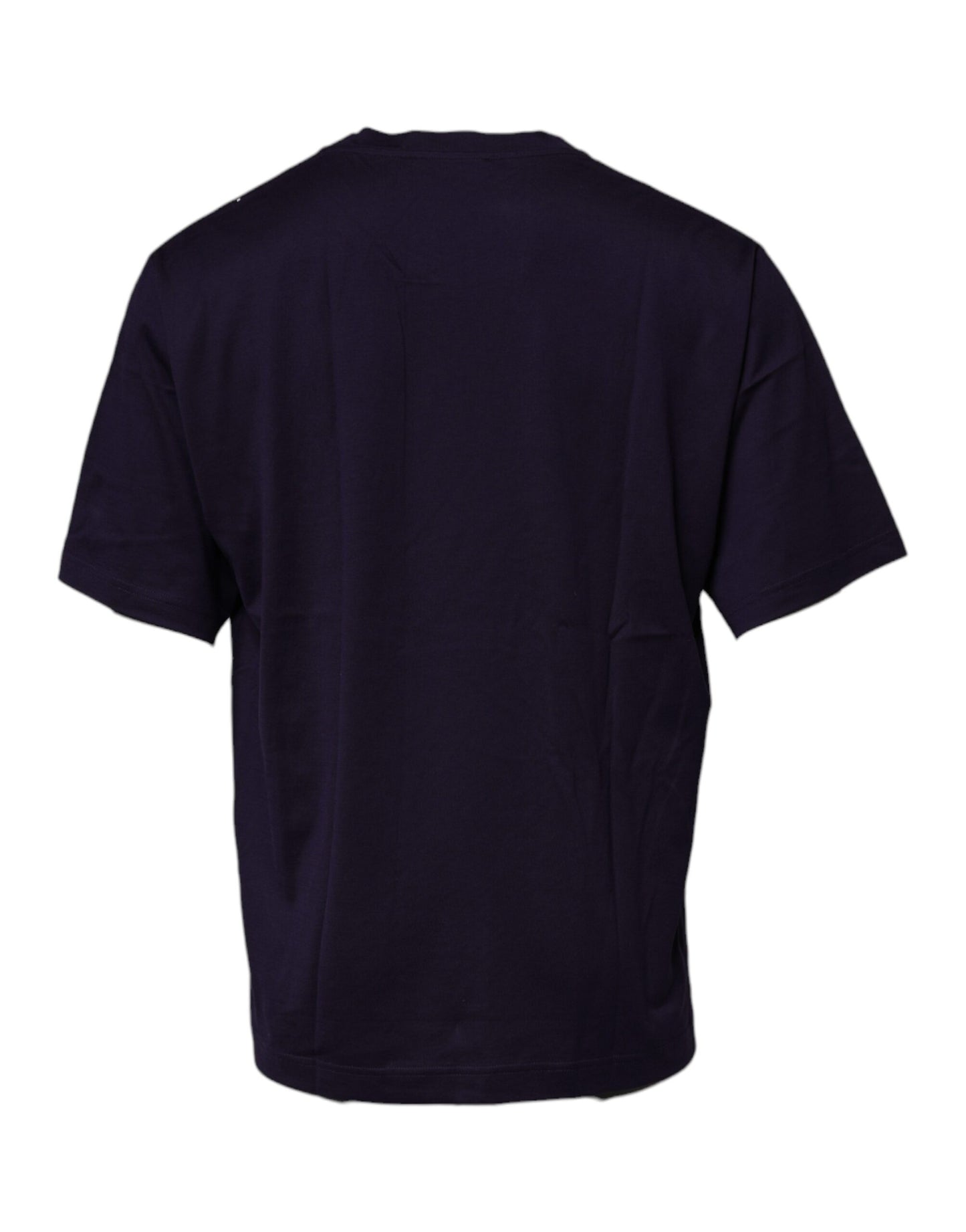 Camiseta Dolce & Gabbana azul marino de algodón con cuello redondo y logo DG
