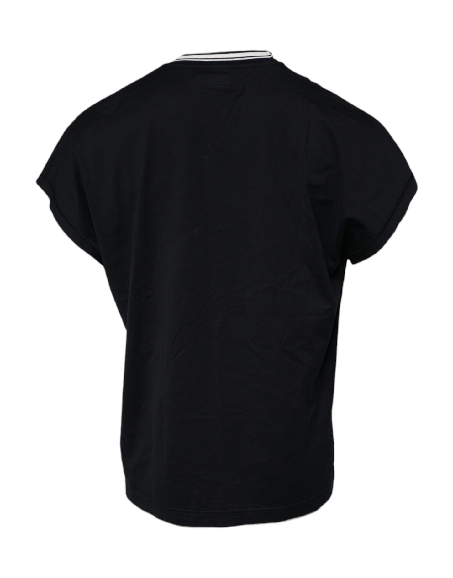 Camiseta Dolce & Gabbana de Algodón con Cuello Redondo y Corona con Logo Azul Oscuro