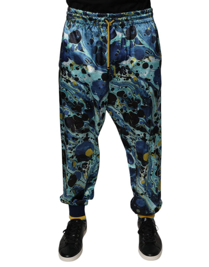 Pantalones de chándal para hombre con estampado de mármol multicolor Dolce & Gabbana