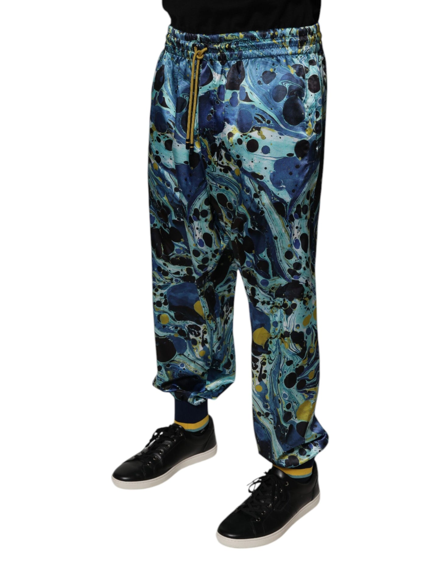 Pantalones de chándal para hombre con estampado de mármol multicolor Dolce & Gabbana