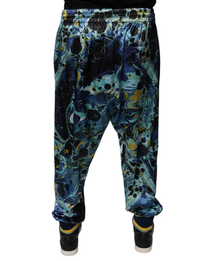Pantalones de chándal para hombre con estampado de mármol multicolor Dolce & Gabbana