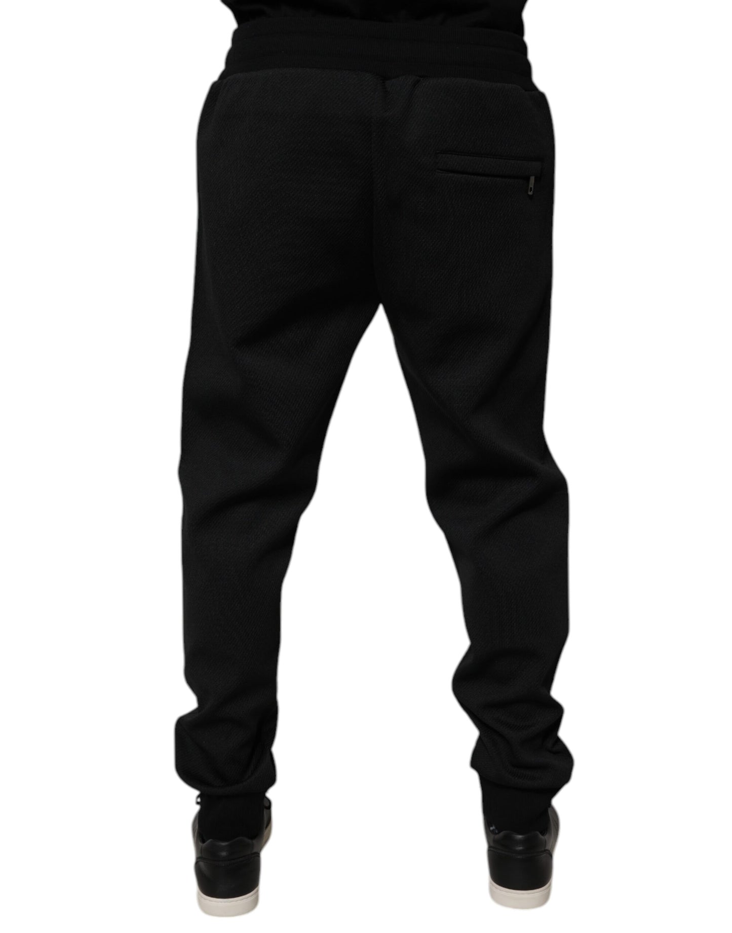 Pantalones de chándal deportivos para hombre en poliéster negro Dolce & Gabbana