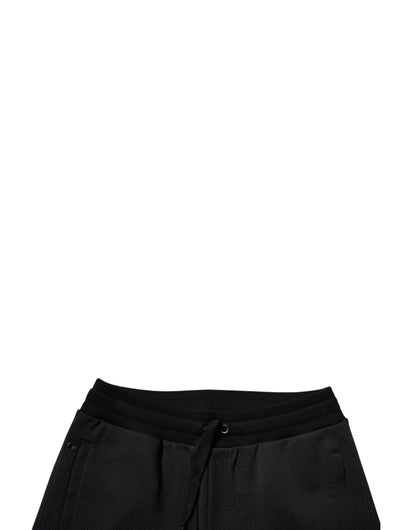 Pantalones de chándal deportivos para hombre en poliéster negro Dolce & Gabbana