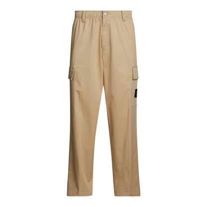 Calvin Klein Pantalones Cargo De Algodón - Diseño Neutro Beige