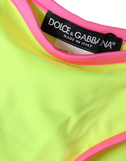 Dolce & Gabbana Bañador Bikini Nylon Amarillo Rosa Ropa de Playa