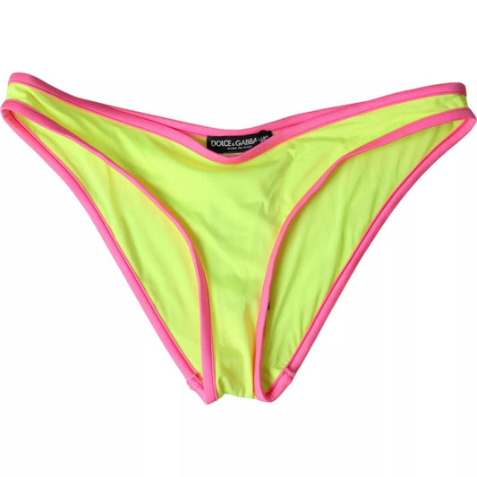 Dolce & Gabbana Bañador Bikini Nylon Amarillo Rosa Ropa de Playa