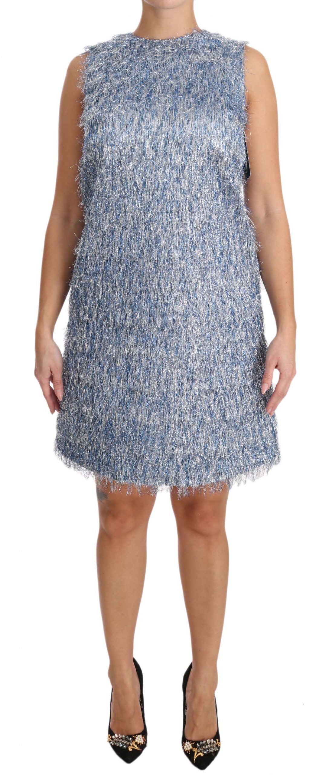 Vestido túnica Dolce & Gabbana Light Blue con flecos