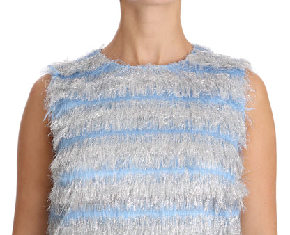 Vestido de noche plateado Dolce & Gabbana Light Blue