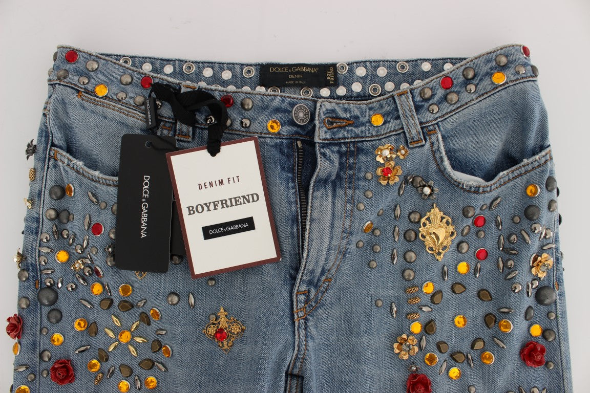 Vaqueros Dolce & Gabbana Crystal Roses con corazón de cristal