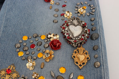 Vaqueros Dolce & Gabbana Crystal Roses con corazón de cristal