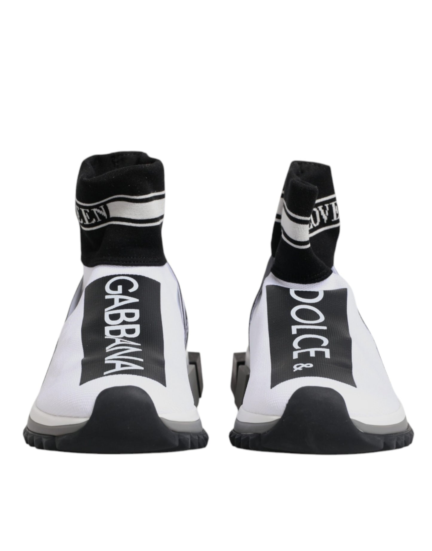 Zapatillas Dolce & Gabbana Sorrento en Blanco y Negro con Calcetín