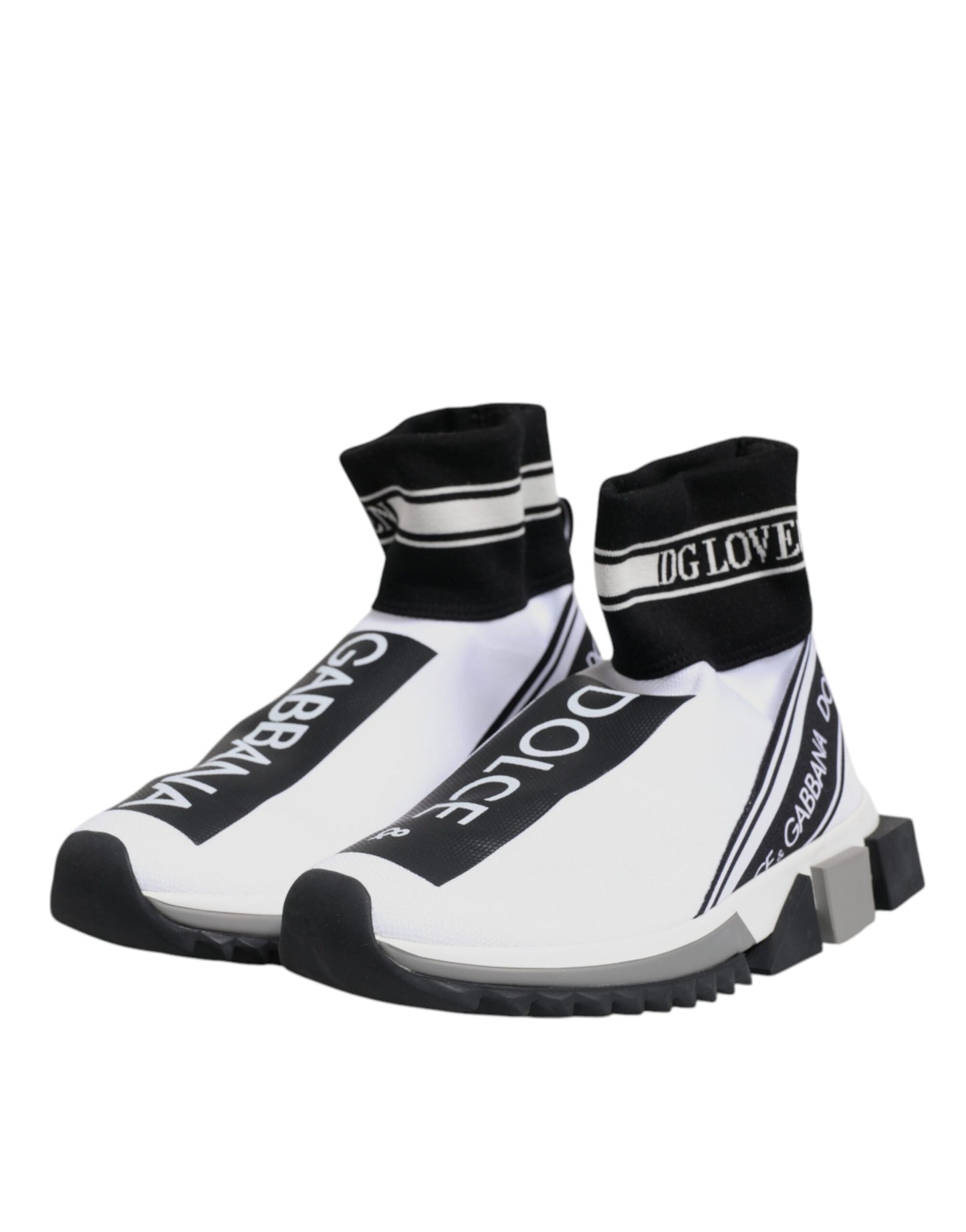 Zapatillas Dolce & Gabbana Sorrento en Blanco y Negro con Calcetín