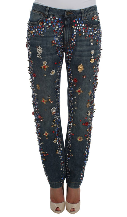 Vaqueros Dolce & Gabbana Crystal Roses con corazón de cristal