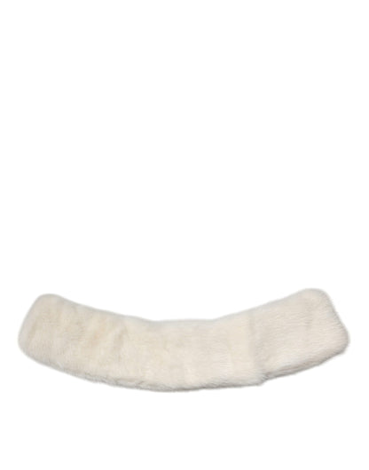 Dolce & Gabbana Bufanda de cuello de piel de visón blanco para mujer