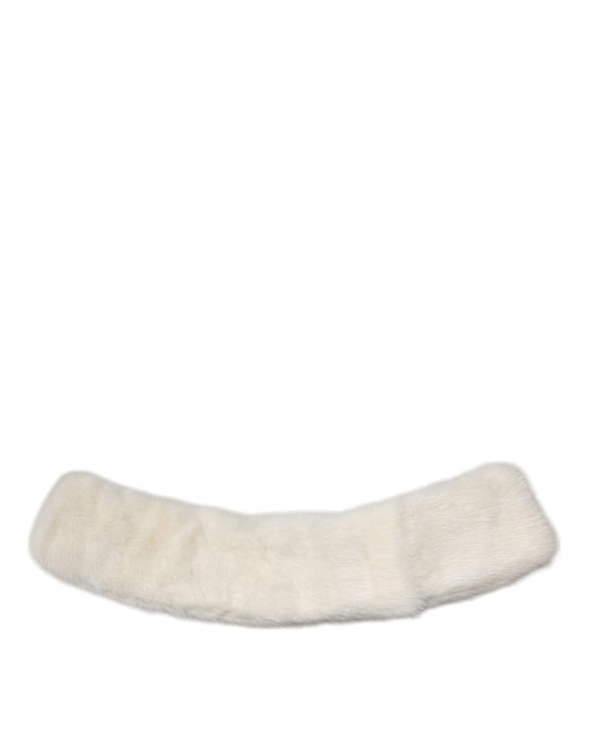 Dolce & Gabbana Bufanda de cuello de piel de visón blanco para mujer