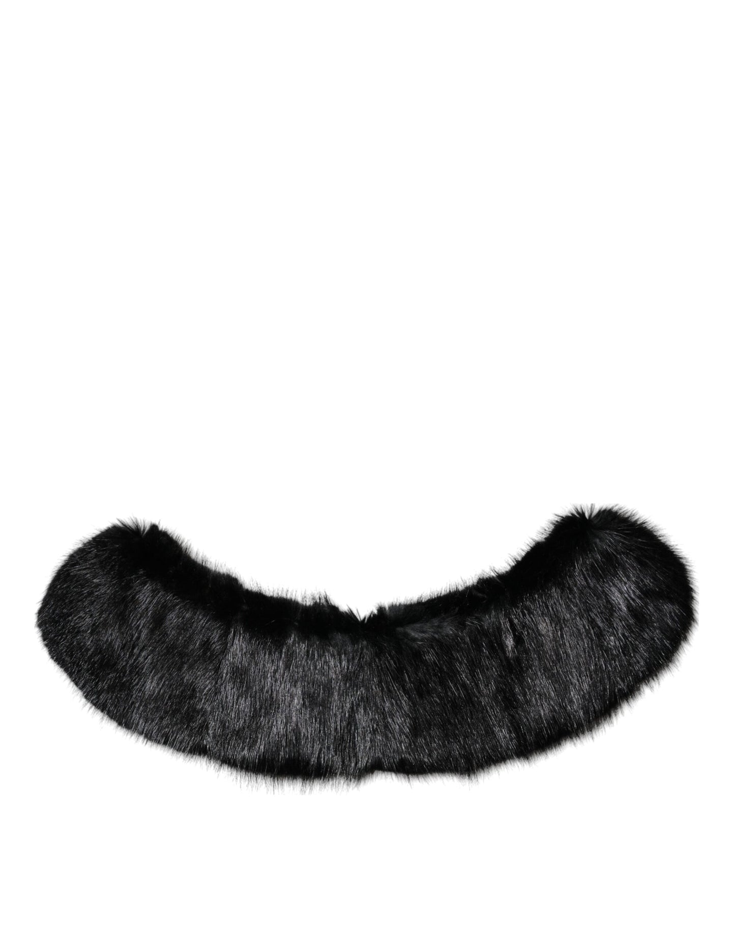Bufanda con cuello de chal de piel negra Dolce & Gabbana